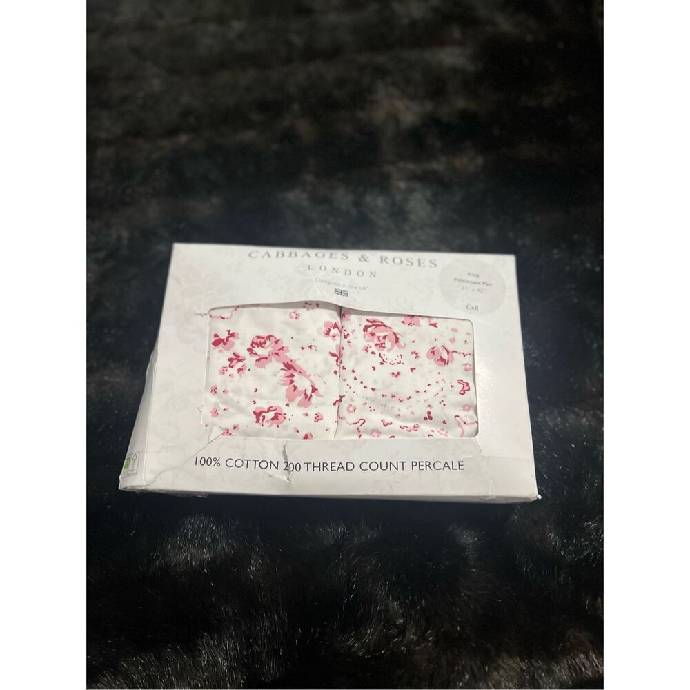 Cabbages & Roses Luxury Two 21"x42" King Size Pillowcase 100% Cotton New‎